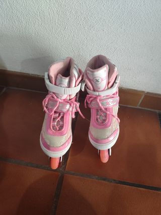 Patines en línea 4 ruedas rosas