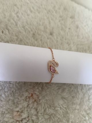 Pulsera Flamenco Rosa y Dorada 