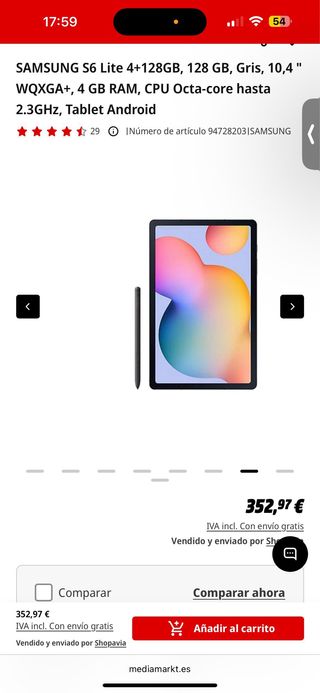 Samsung Galaxy Tab S6 Lite Nueva