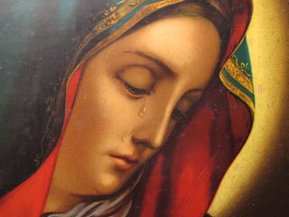 Lámina antigua Virgen Soledad Dolorosa Dolores