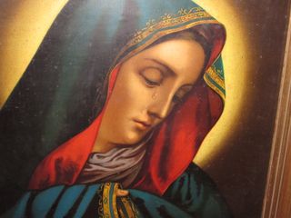 Lámina antigua Virgen Soledad Dolorosa Dolores