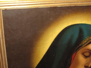 Lámina antigua Virgen Soledad Dolorosa Dolores