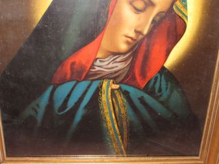 Lámina antigua Virgen Soledad Dolorosa Dolores