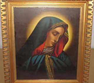 Lámina antigua Virgen Soledad Dolorosa Dolores