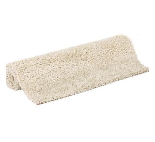 Alfombra beige nueva, polipropileno pelo largo