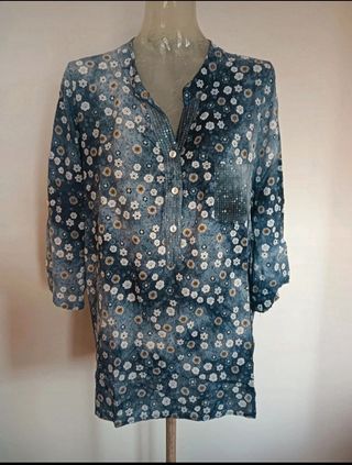 Camicia Blusa ampia e lunga con paillettes