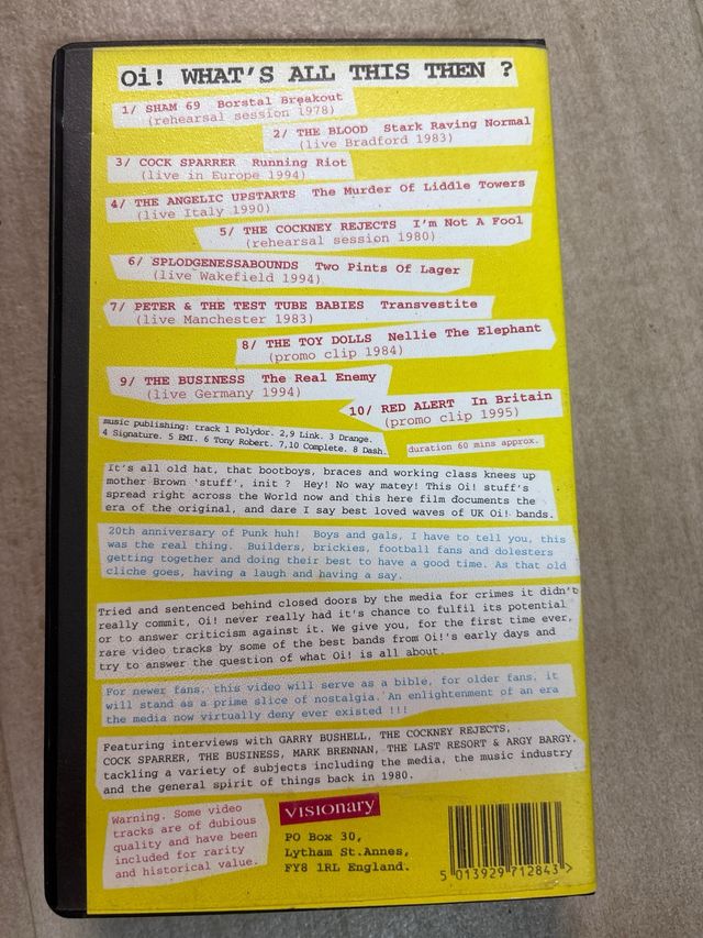 VHS Oi! The Video Part One