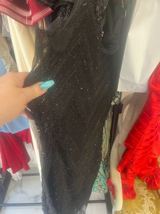Vestido fiesta pedrería y abalorios