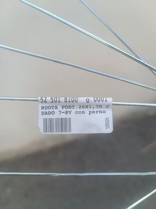 Rueda Trasera Bicicleta 26x1,75