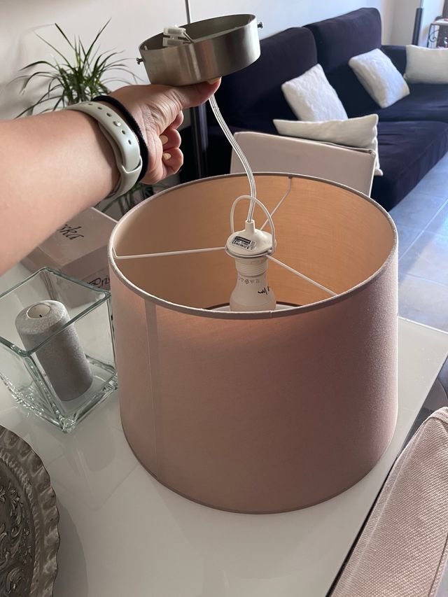 Lámpara de techo tela beige Leroy Merlin