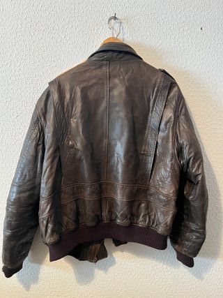 Chaqueta de cuero Avirex marrón
