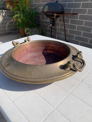 Braciere antico rame grande con manici