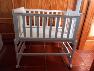 Minicuna colecho madera con colchón 