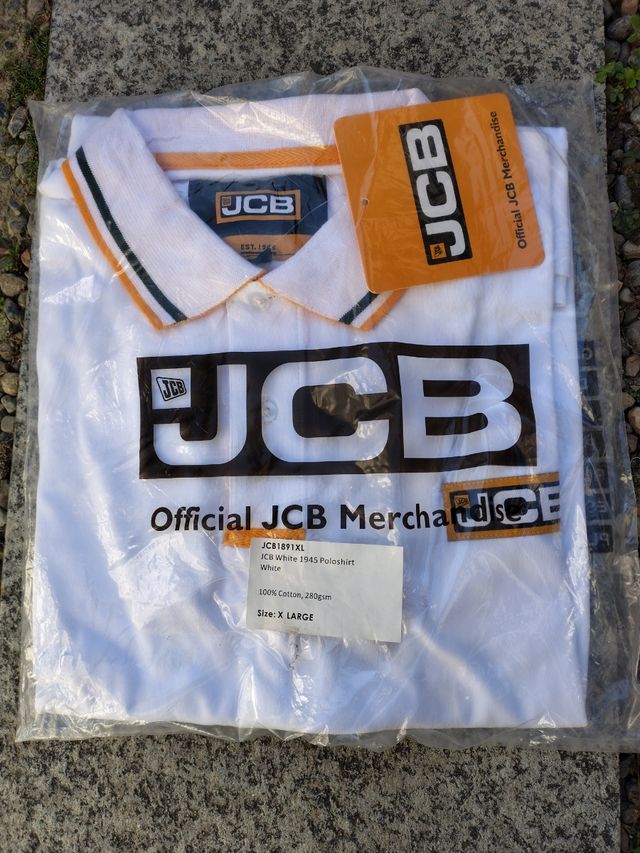 Polo JCB Bianco Taglia  L  100% Cotone