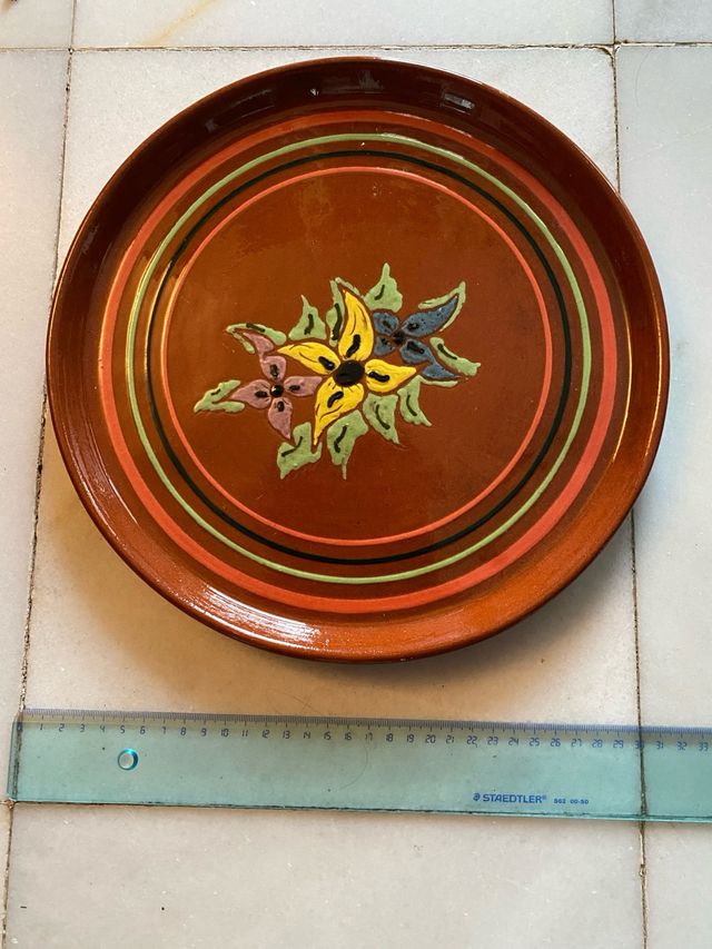 Plato decorativo floral Vintage
