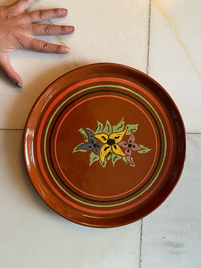 Plato decorativo floral Vintage