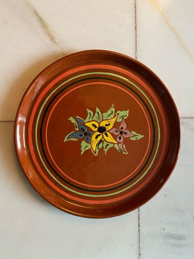 Plato decorativo floral Vintage