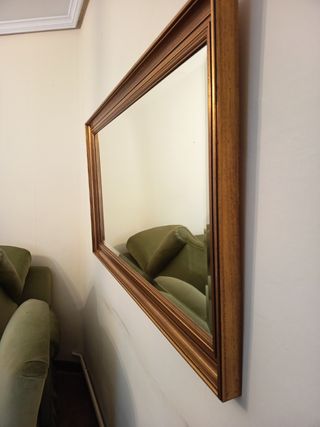 Espejo antiguo madera y cristal