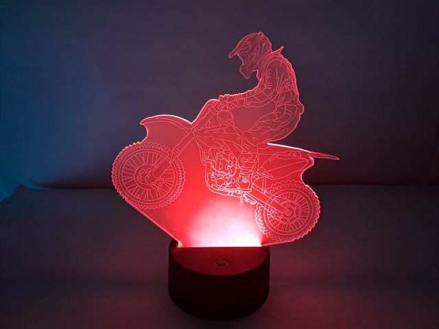 Lámpara LED 3D Motociclista