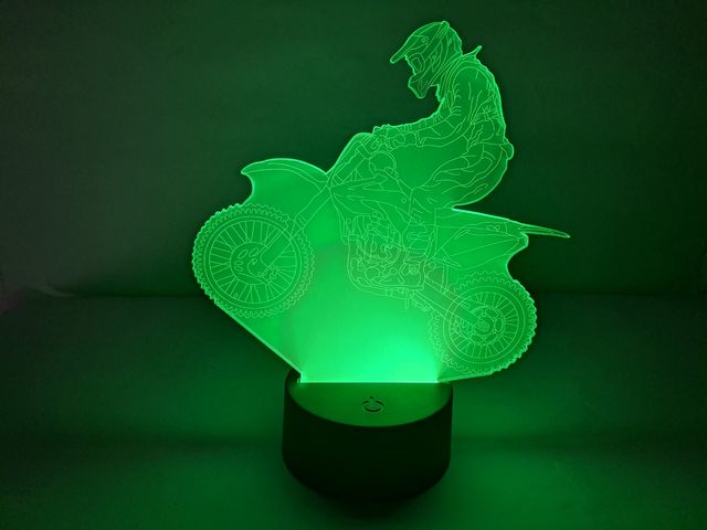 Lámpara LED 3D Motociclista