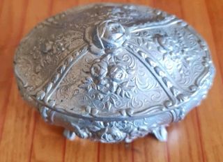 Portagioie Metallo Italiano Fiori Argento