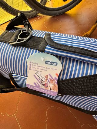 Bolso Transportín Perros Rayas Azul y Blanco
