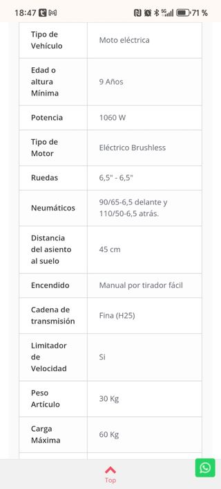 Moto de batería Nitro 93