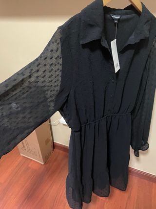 Vestido negro gasa elegante sin estrenar