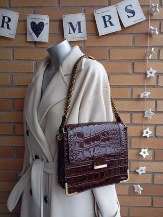 Bolso Cortefiel Marrón Cocodrilo