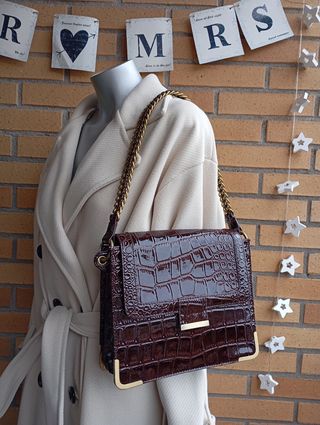 Bolso Cortefiel Marrón Cocodrilo