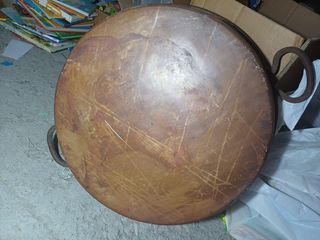 Calderone antico in rame con manici