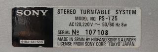 Tocadiscos Sony PS-T25 Direct Drive