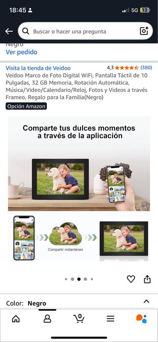 Marco de fotos digital Veidoo F10 sin uso