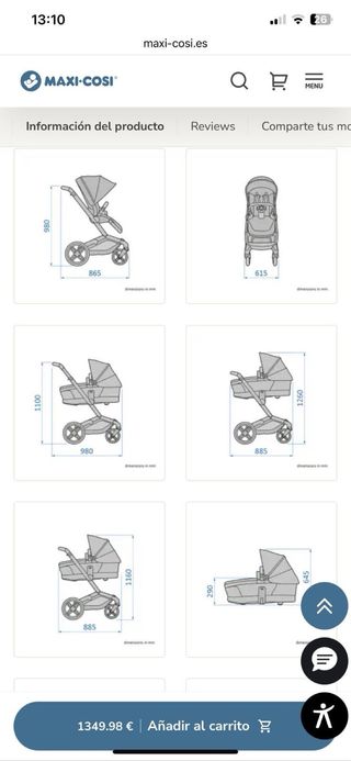 Carrito de bebé Maxicosi Fame gris oscuro