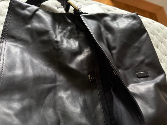 Bolso Negro Mango Hebilla Dorada