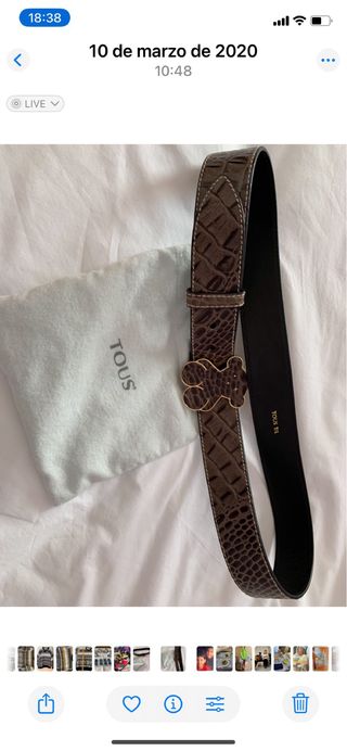 Cinturón Tous Piel grabada  (Cocodrilo)Marrón