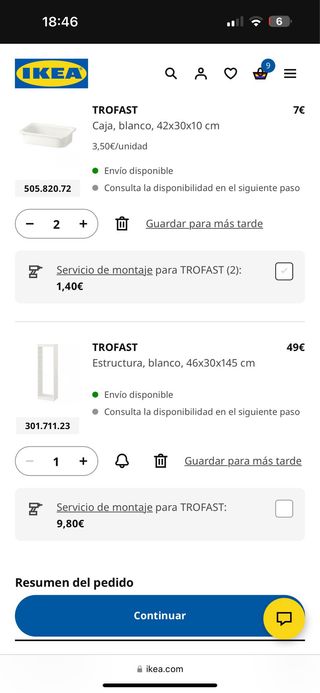 Estantería Trofast 145cm IKEA + 4 Cajas + 4 tapas