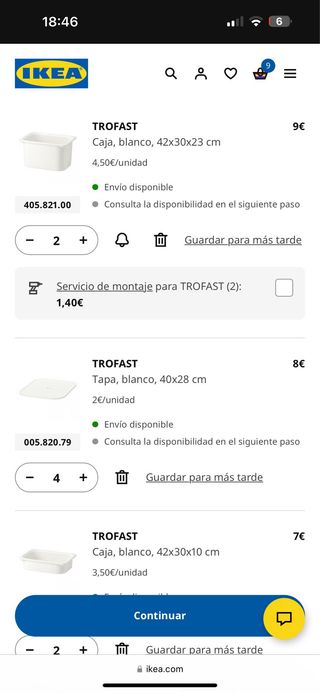 Estantería Trofast 145cm IKEA + 4 Cajas + 4 tapas