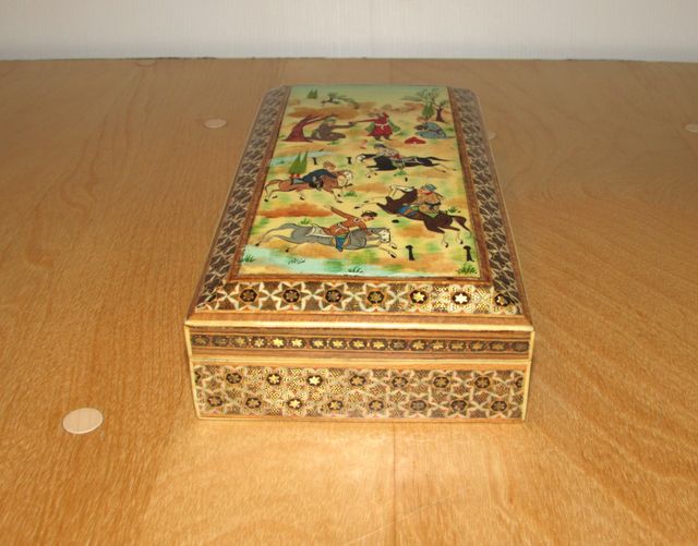 Caja joyero oriental Irán Khatam Jatam persa 20x10
