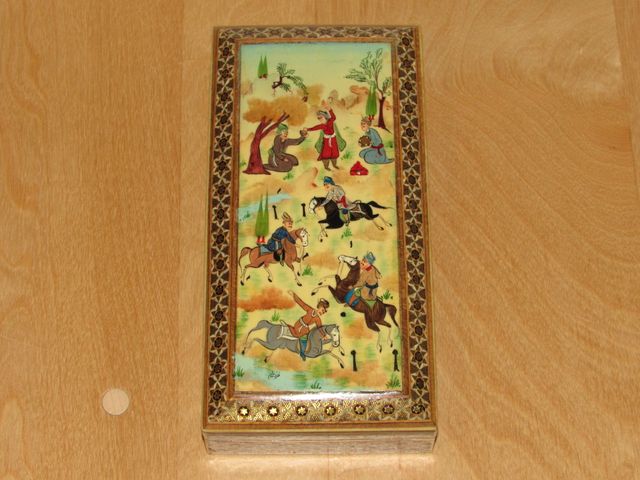 Caja joyero oriental Irán Khatam Jatam persa 20x10