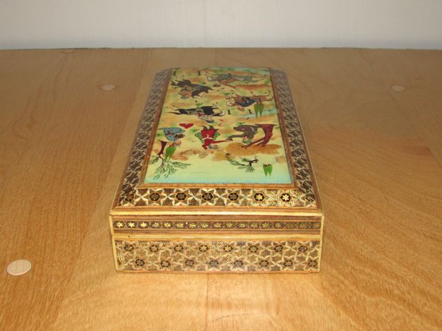 Caja joyero oriental Irán Khatam Jatam persa 20x10
