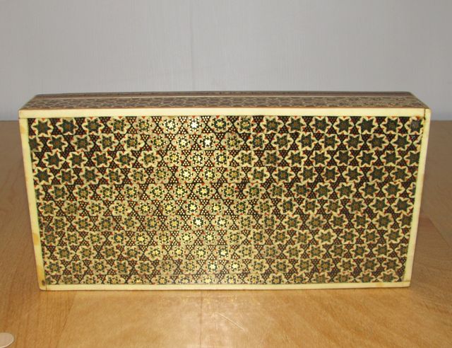Caja joyero oriental Irán Khatam Jatam persa 20x10