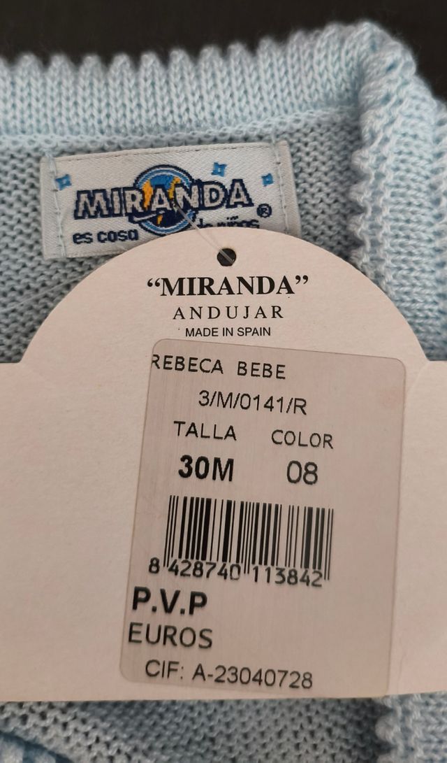 Cardigan blu per neonati. Miranda
