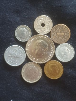 Monedas antiguas de Franco - Lote variado
