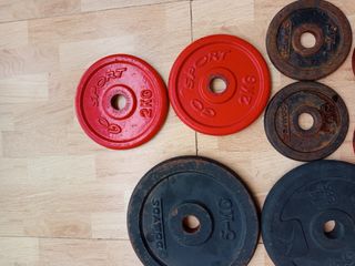 Discos de gimnasio 5 kg, 2 kg y 1 kg