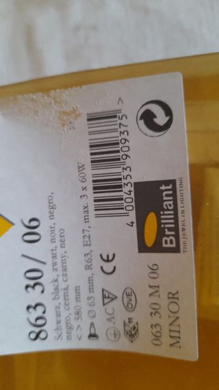 Aplique de metal con 3 focos