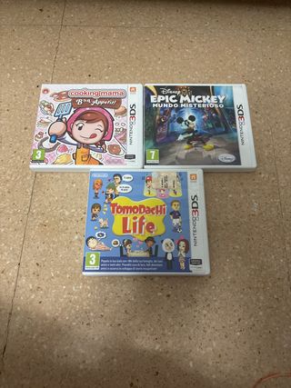 3 Juegos Nintendo 3DS: Cooking Mama, Epic Mickey..