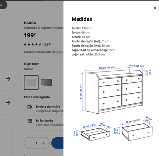 CÓMODA Ikea - 6 cajones blanca