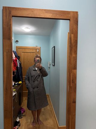 Abrigo NA-KD Gris Mujer,oversize