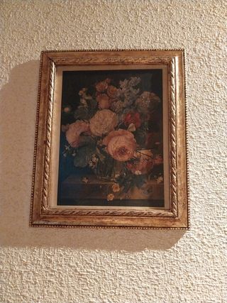 Cuadro al óleo de flores